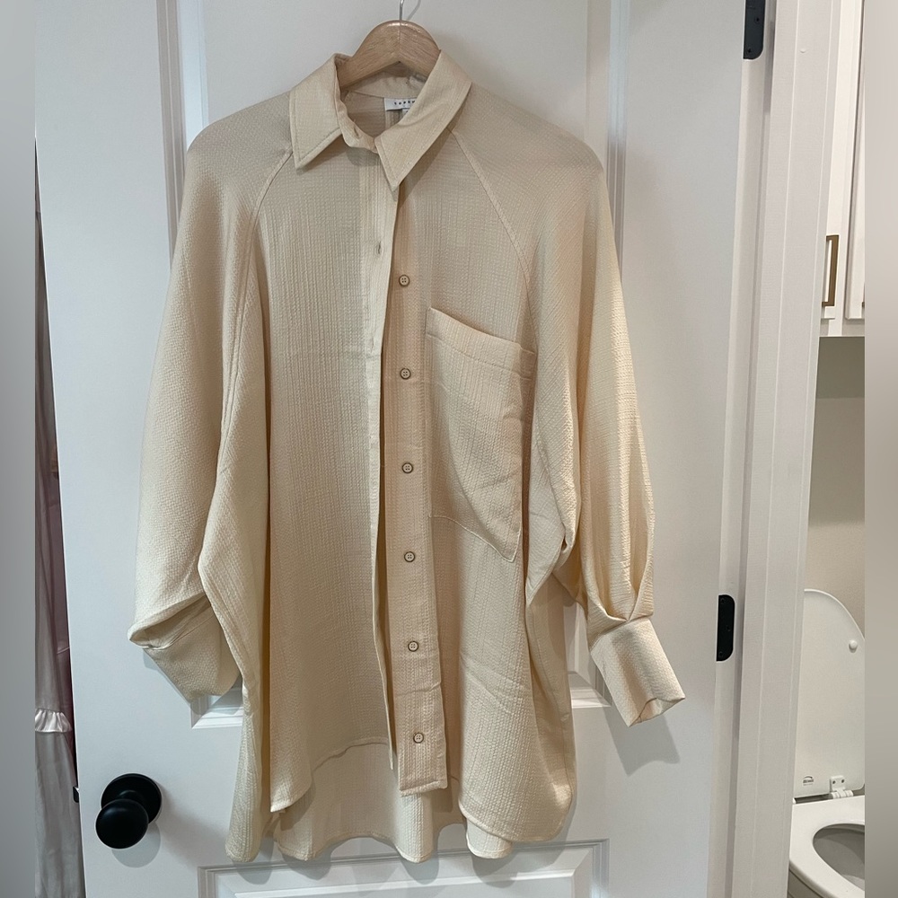 Nordstrom button down satin shirt